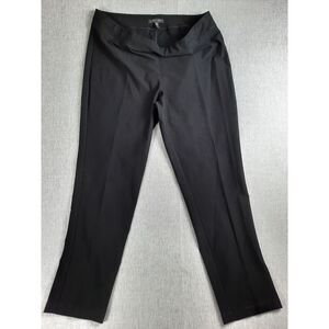 Eileen Fisher Women Small Ankle Pleated Stretch Taper Black Pants Viscose Blend‎